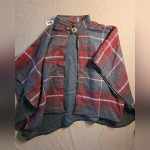 Plaid Women's Cape/poncho/shawl. 100% Acrylic.  Soft Stylish Bohemian